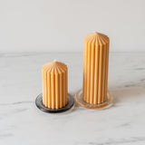 Glass Pillar Candle Plate candle holder Old Country Design (ShopZio)