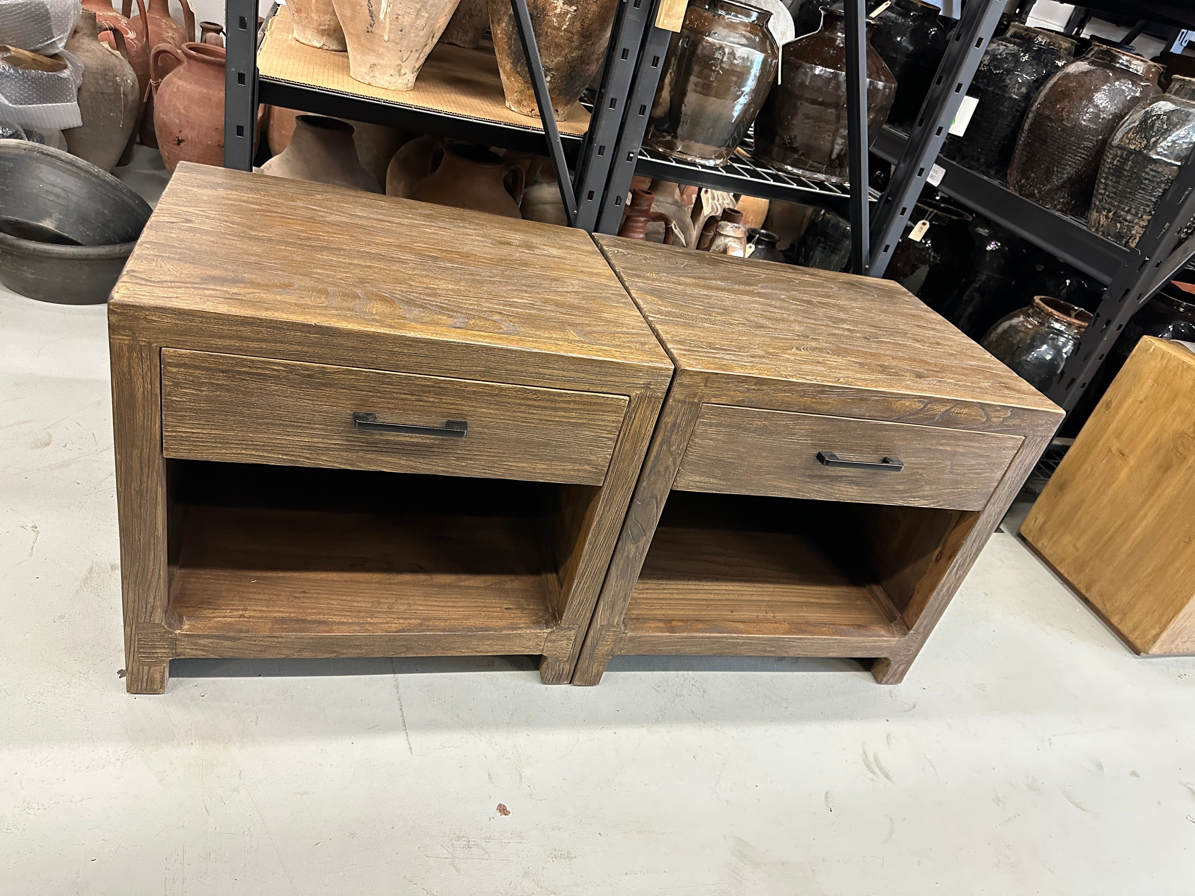 FLOOR MODEL - Rue Reclaimed Nightstands - Aged Brown - set of 2 FURNITURE - floor model Hauer Market
