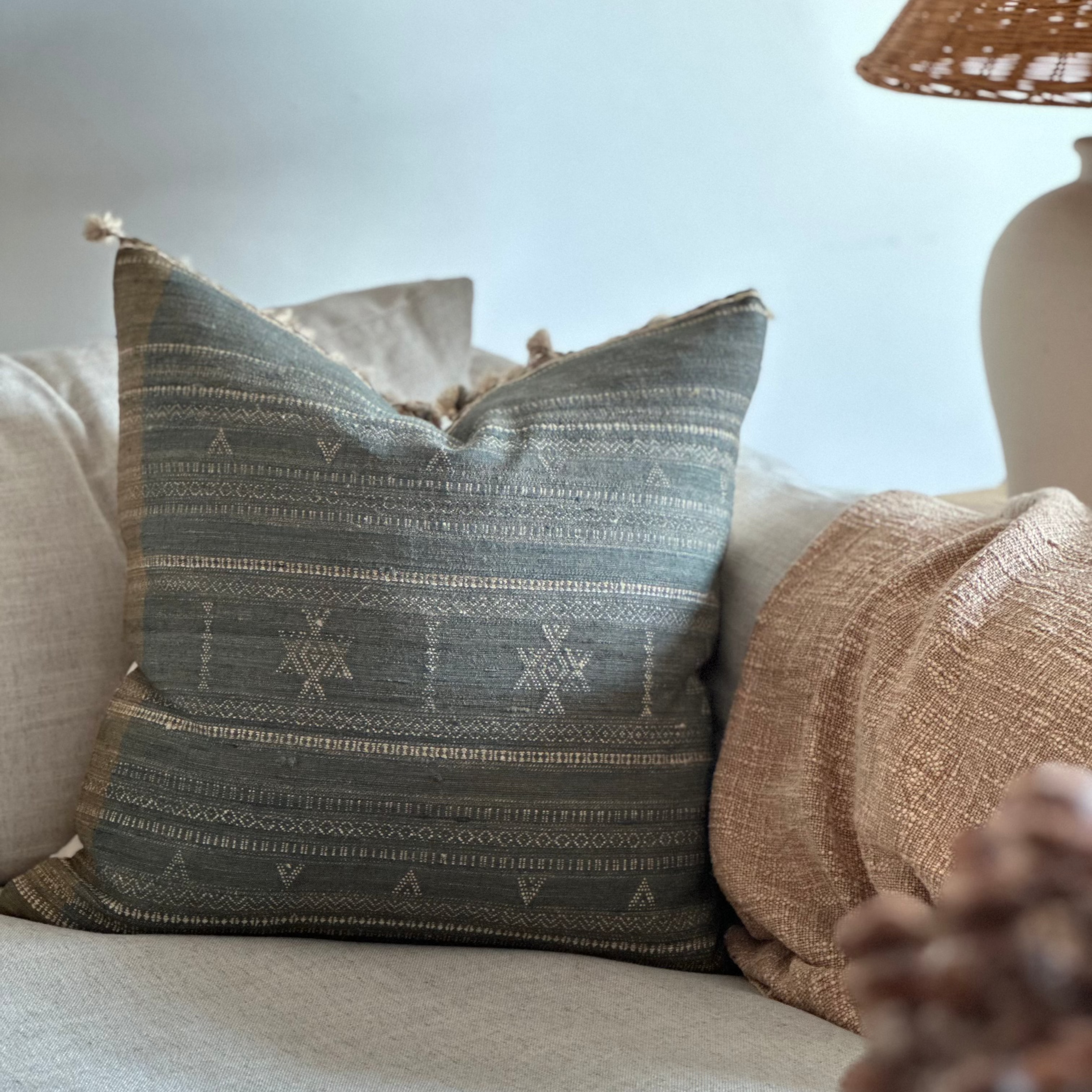 Dusk Tussar Fringe Pillow Cover 00-1 - PILLOWS - Tussar - neutral Rug & Weave Pillows