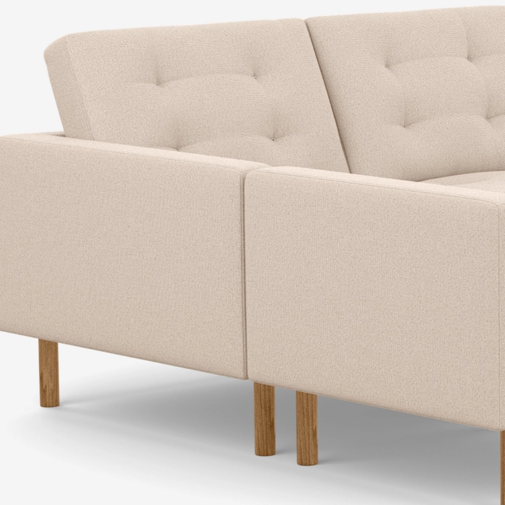 Joan 87" Two-Piece Sectional Sofa With Extended Seat - Panama Natural 2 - FURNITURE - sectional EQ3