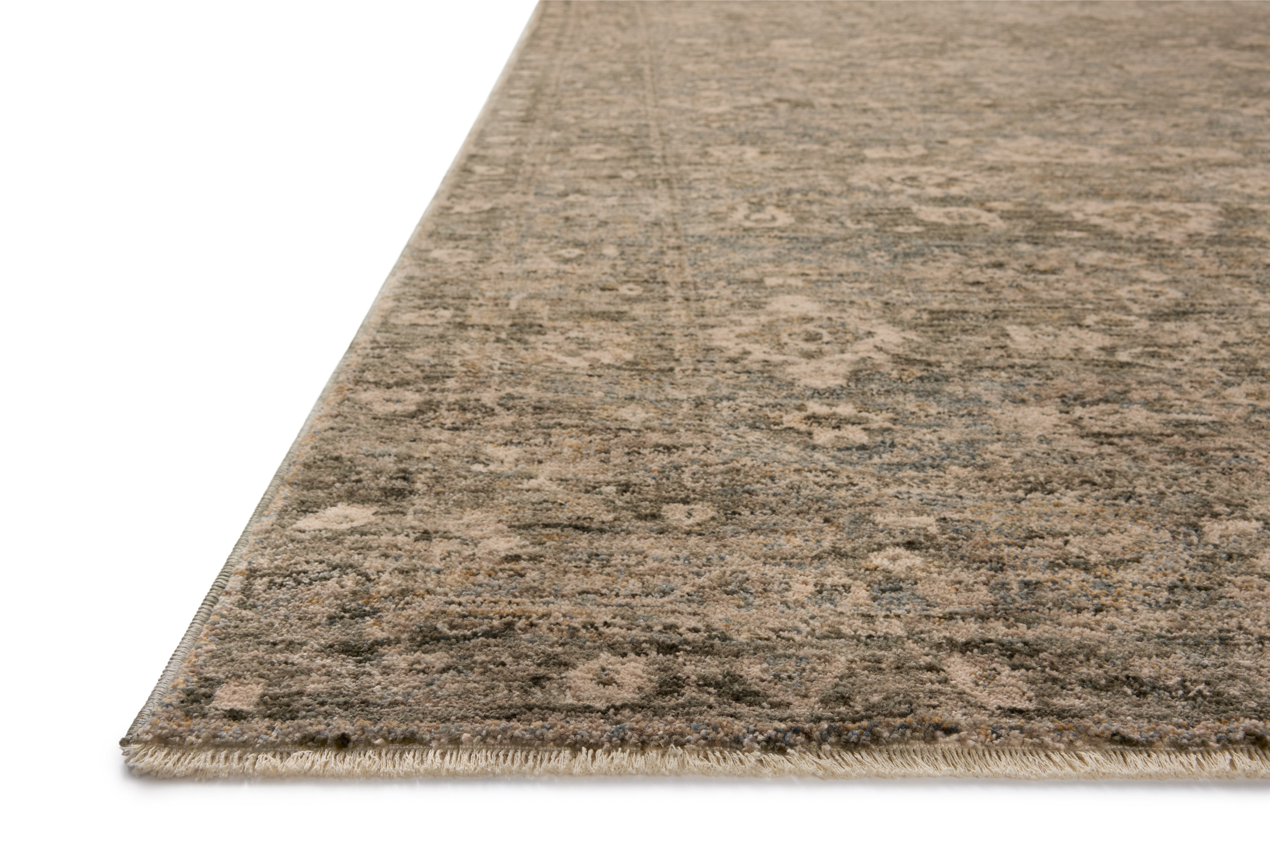 OVERSTOCK RUG - Magnolia Home by Joanna Gaines x Loloi Junie Lagoon / Natural Rug - 5'3" x 5'3" Round IN STORE - Sale Rugs Loloi