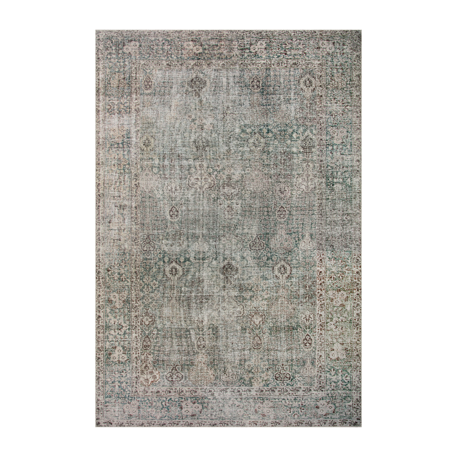 Chris Loves Julia x Loloi Jules Emerald / Antique Ivory Rug 0-patterned Loloi
