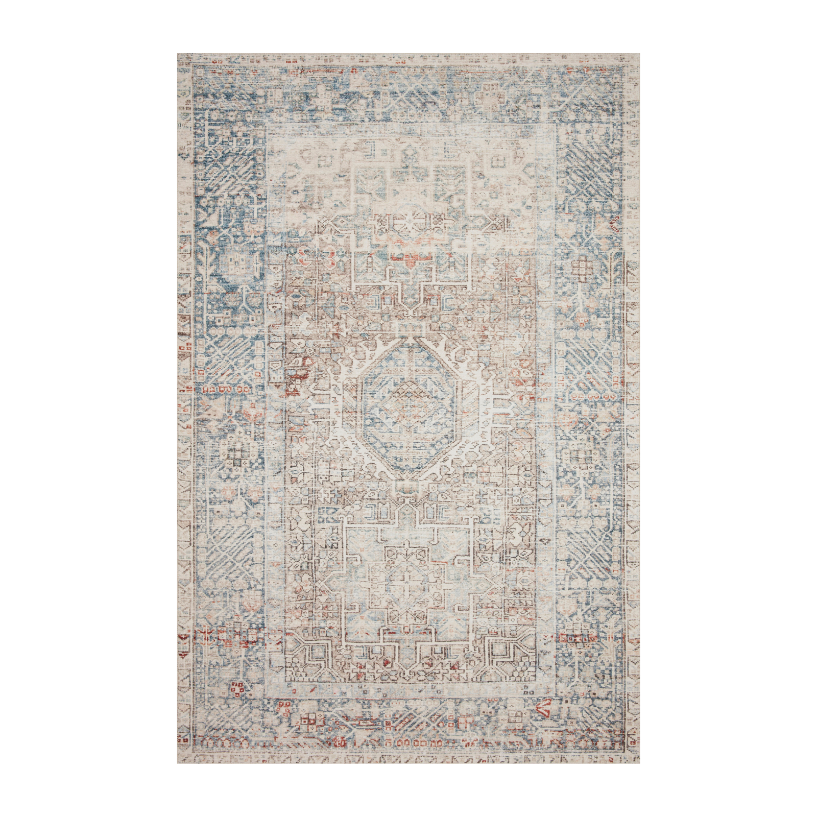 Chris Loves Julia x Loloi Jules Natural / Ocean Rug 0-patterned Loloi