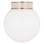 Monroe Semi Flush Mount LIGHTING - ceiling fixture Visual Comfort Brass/Pink