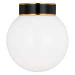 Monroe Semi Flush Mount LIGHTING - ceiling fixture Visual Comfort Brass/Black