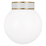 Monroe Semi Flush Mount LIGHTING - ceiling fixture Visual Comfort Brass/White
