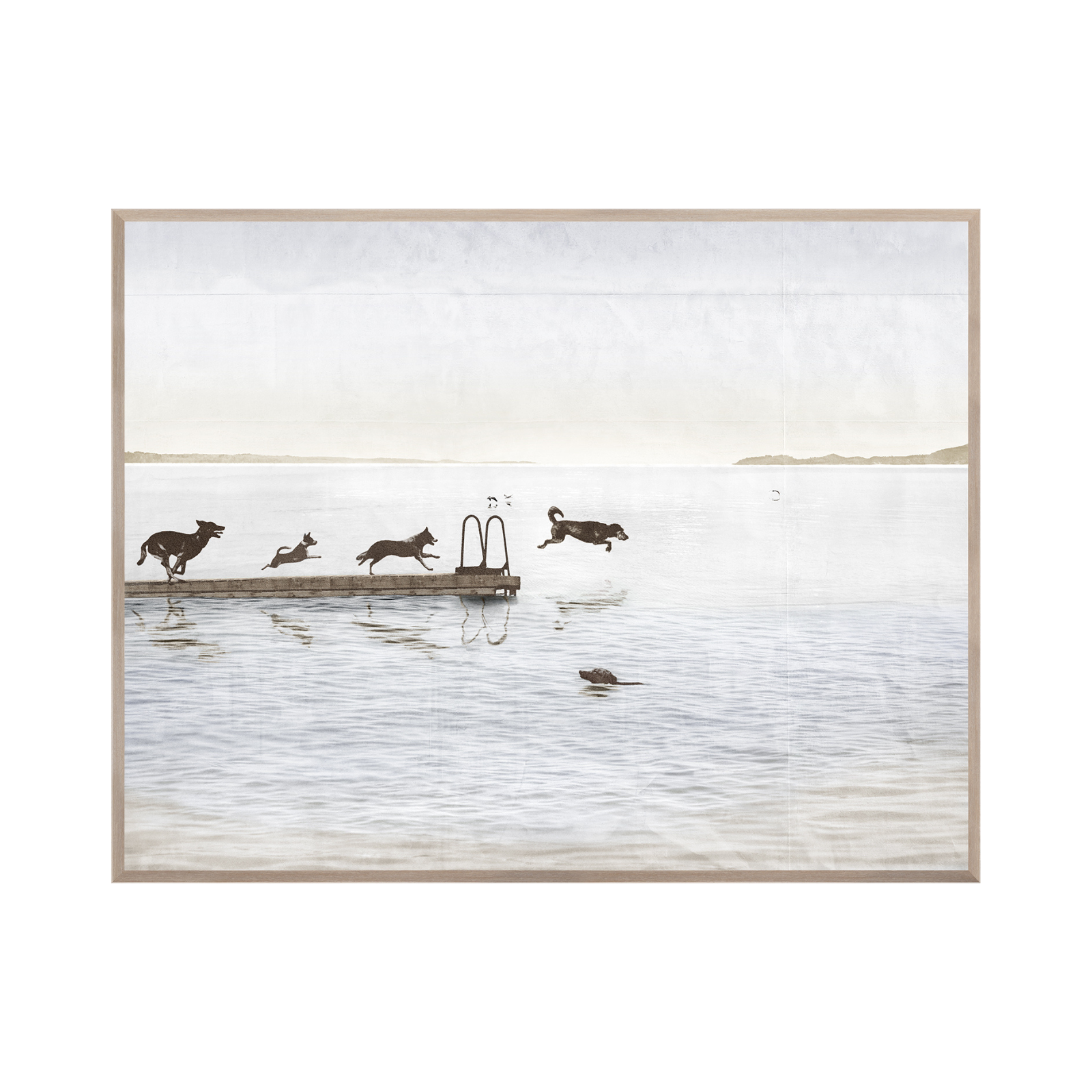 "Dog Days By The Lake" Framed Art Print ARTWORK - framed print Celadon Art