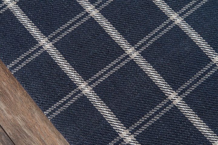 Marlby Plaid Navy Rug 0-rugs-wool Momeni