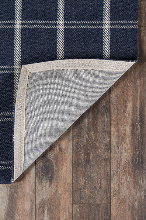 Marlby Plaid Navy Rug 0-rugs-wool Momeni