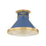 Highclere Flush Mount LIGHTING - Flush Mount Hudson Valley Lighting Aged Brass/soft French Blue Small