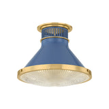 Highclere Flush Mount LIGHTING - Flush Mount Hudson Valley Lighting Aged Brass/soft French Blue Small