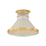 Highclere Flush Mount LIGHTING - Flush Mount Hudson Valley Lighting Aged Brass/off-white Small