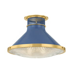 Highclere Flush Mount LIGHTING - Flush Mount Hudson Valley Lighting Aged Brass/soft French Blue Medium