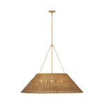 Corinne 44" Wrapped Hanging Shade Visual Comfort Polished Nickel Natural Wicker