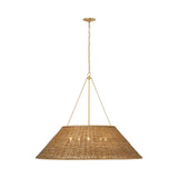 Corinne 44" Wrapped Hanging Shade Visual Comfort Polished Nickel Natural Wicker