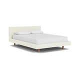 Custom Fabric Bento Queen Bed - Walnut Leg 1 - d - FURNITURE - Custom Beds EQ3 Maria Cream