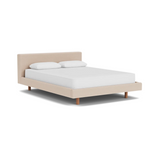 Custom Fabric Bento Queen Bed - Walnut Leg 1 - d - FURNITURE - Custom Beds EQ3 Panama Natural