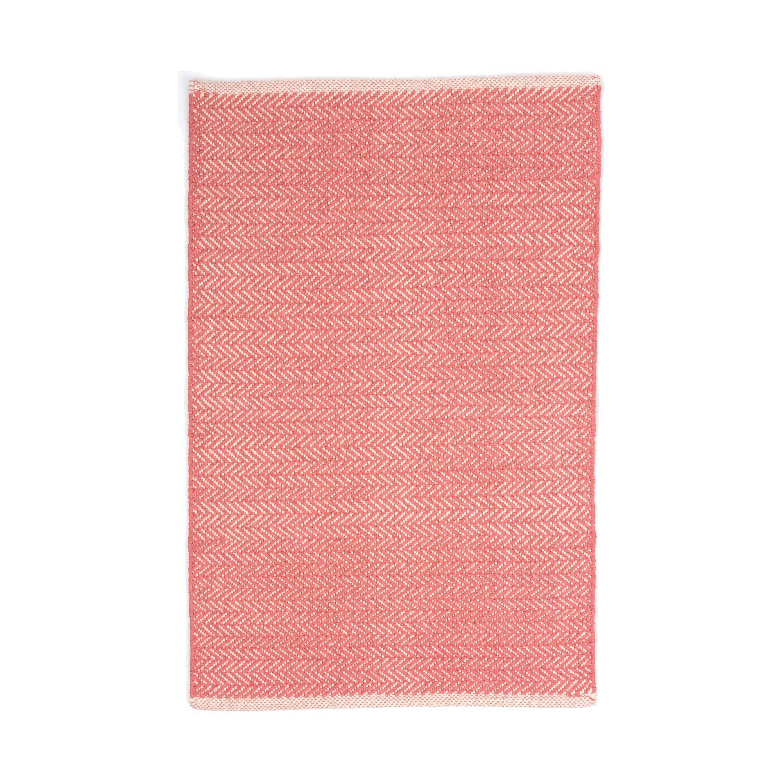 Herringbone Handwoven Cotton Rug RUGS - cotton Dash & Albert Coral 2' x 3'