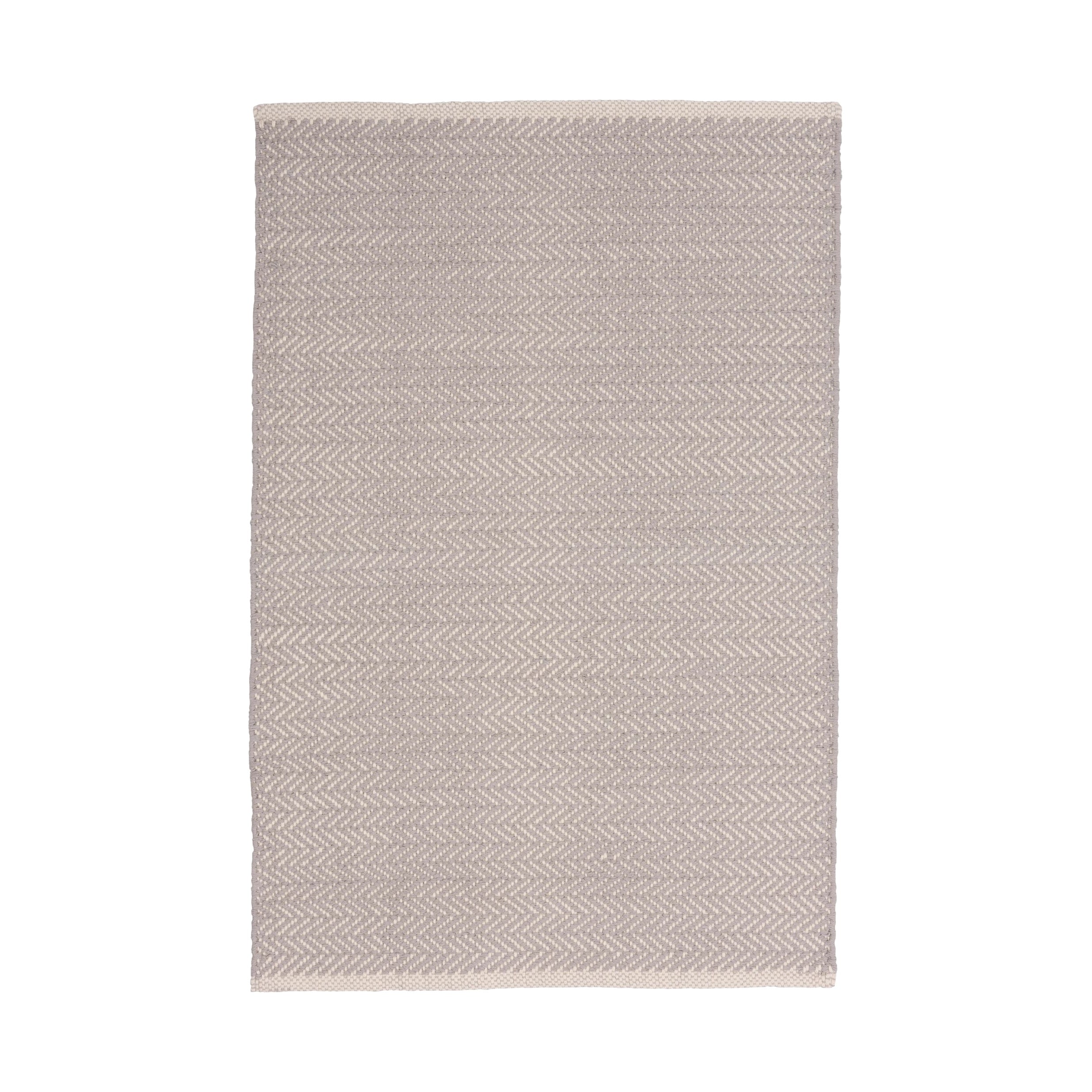 Herringbone Handwoven Cotton Rug RUGS - cotton Dash & Albert Dove Grey 2' x 3'