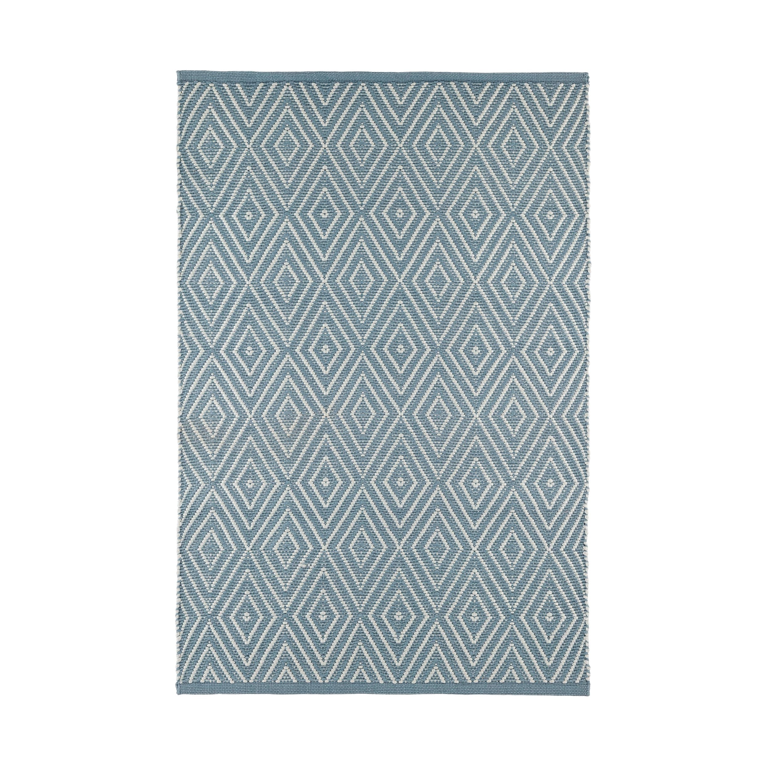 Diamond Handwoven Indoor/Outdoor Rug Dash & Albert Slate/Light Blue 2' x 3'