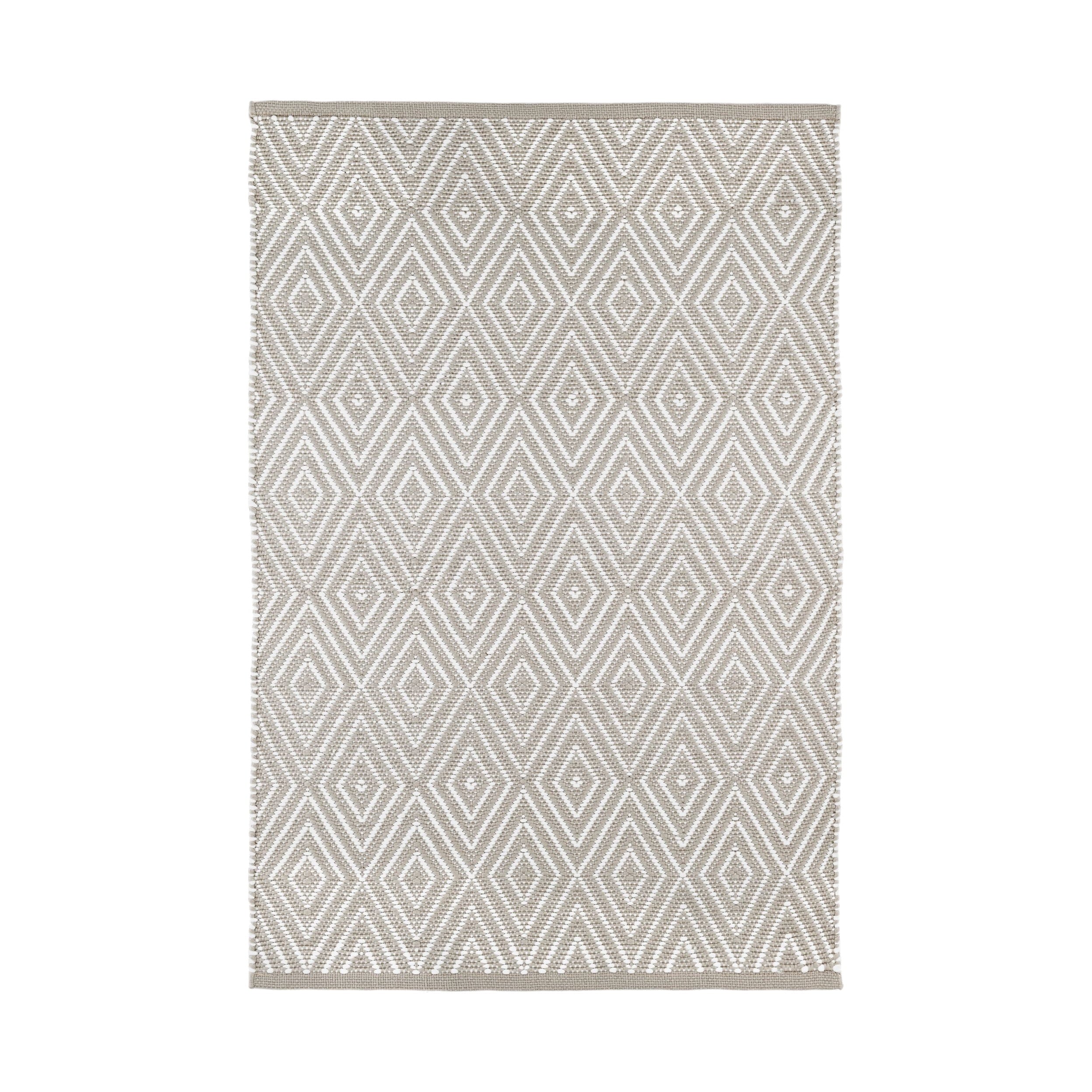 Diamond Handwoven Indoor/Outdoor Rug Dash & Albert Platinum/White 2' x 3'
