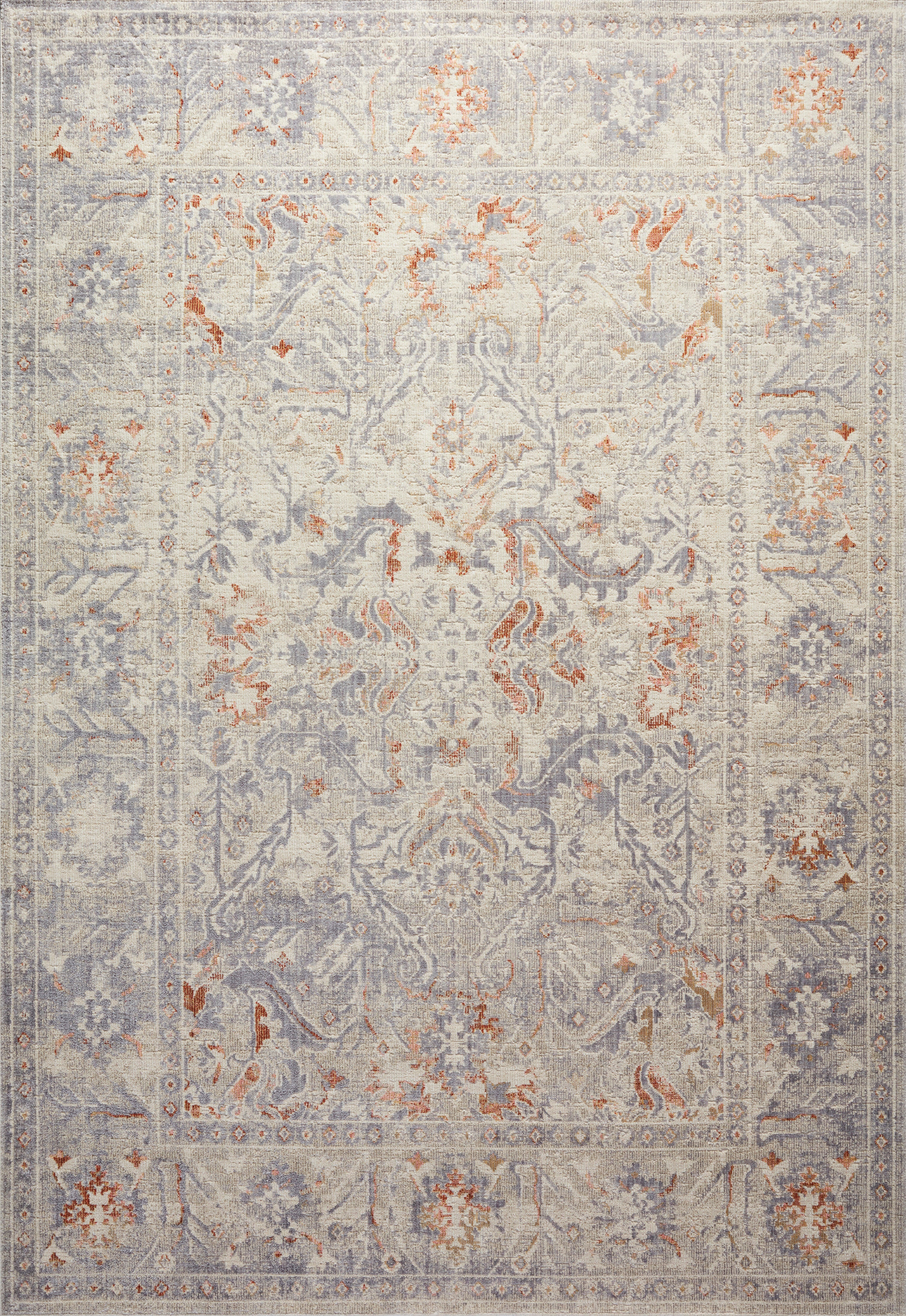 Chris Loves Julia x Loloi Rosemarie Oatmeal / Lavender Rug RUGS - patterned Loloi