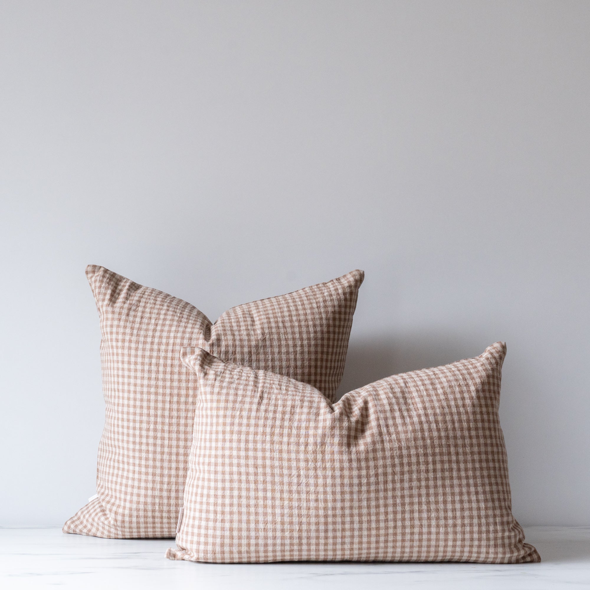 Arthur Gingham Pillow Cover 1 - PILLOWS - linen - neutral Rug & Weave Pillows