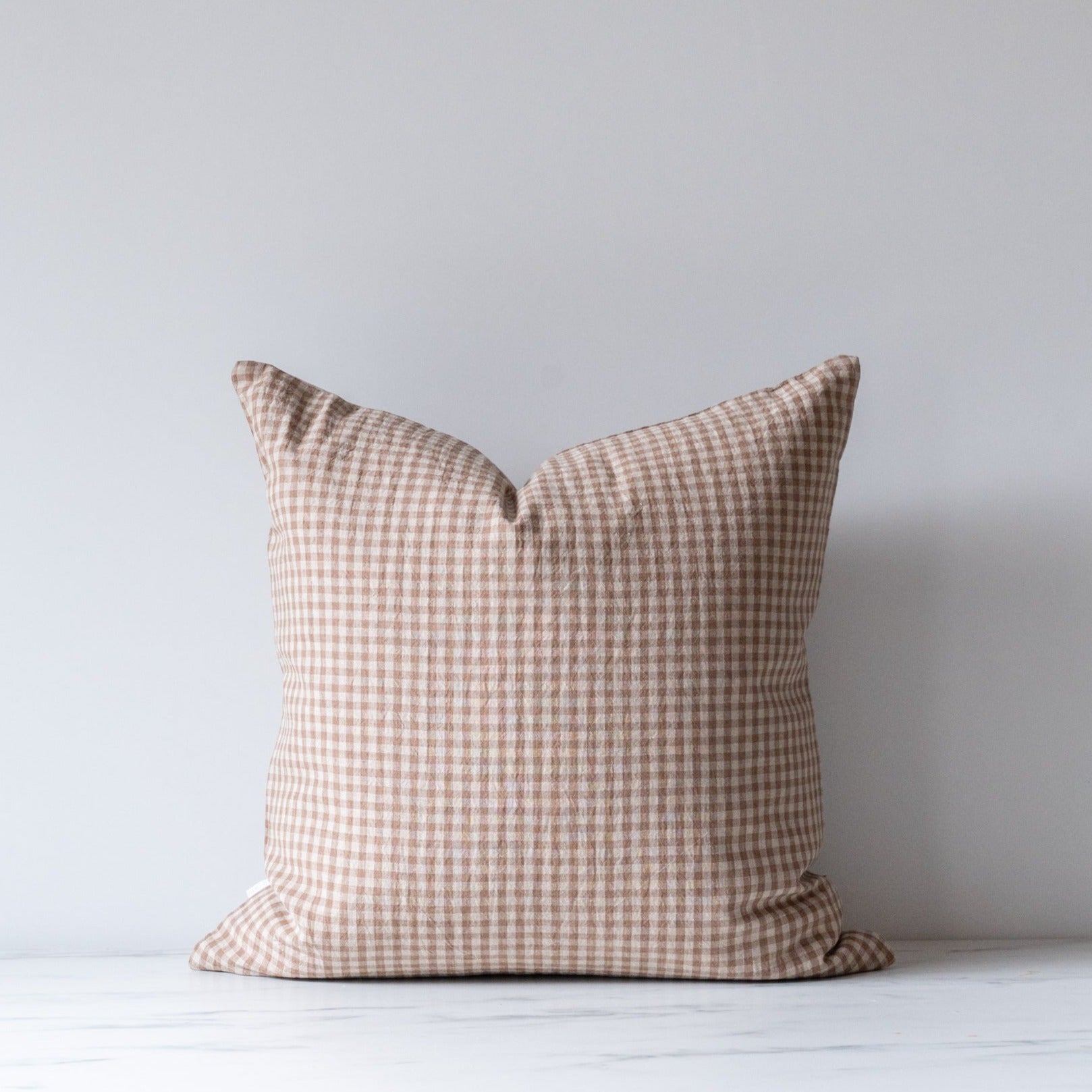 Arthur Gingham Pillow Cover 1 - PILLOWS - linen - neutral Rug & Weave Pillows