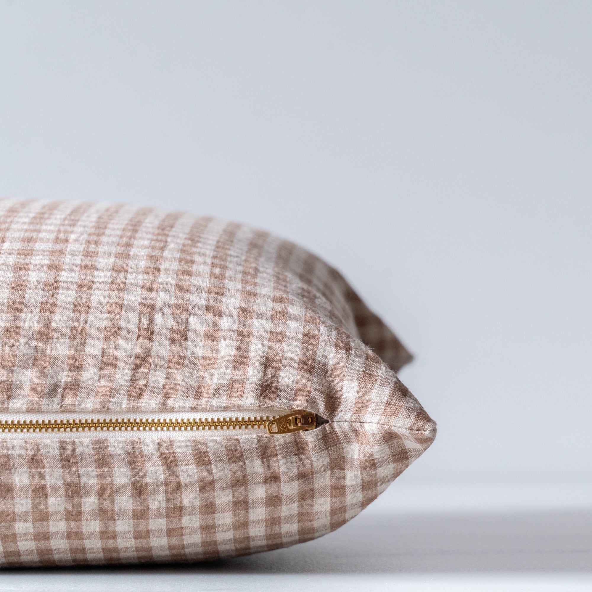 Arthur Gingham Pillow Cover 1 - PILLOWS - linen - neutral Rug & Weave Pillows