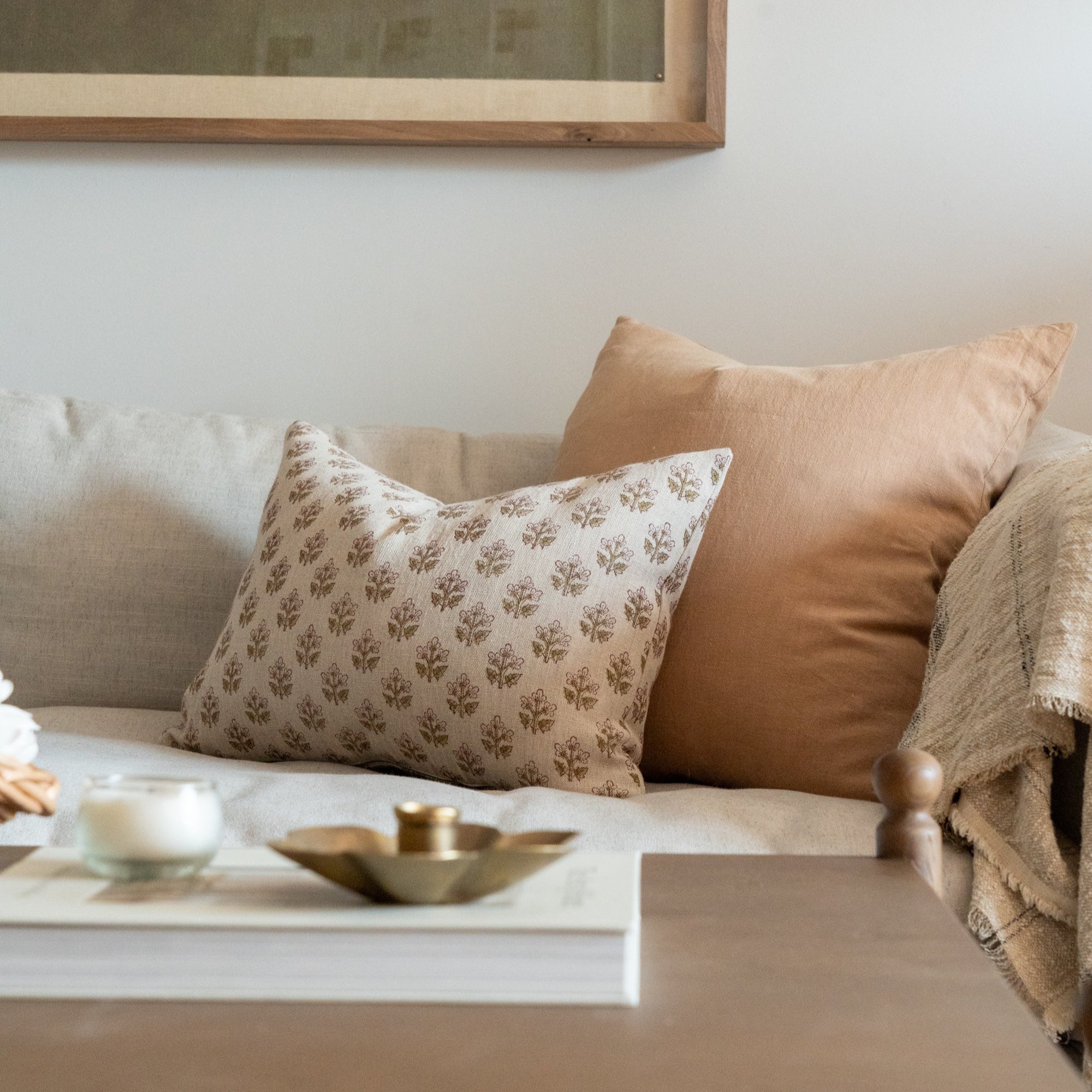 Sadie Block Print Pillow Cover 1 - PILLOWS - Block print - neutral ORNA HOUSE