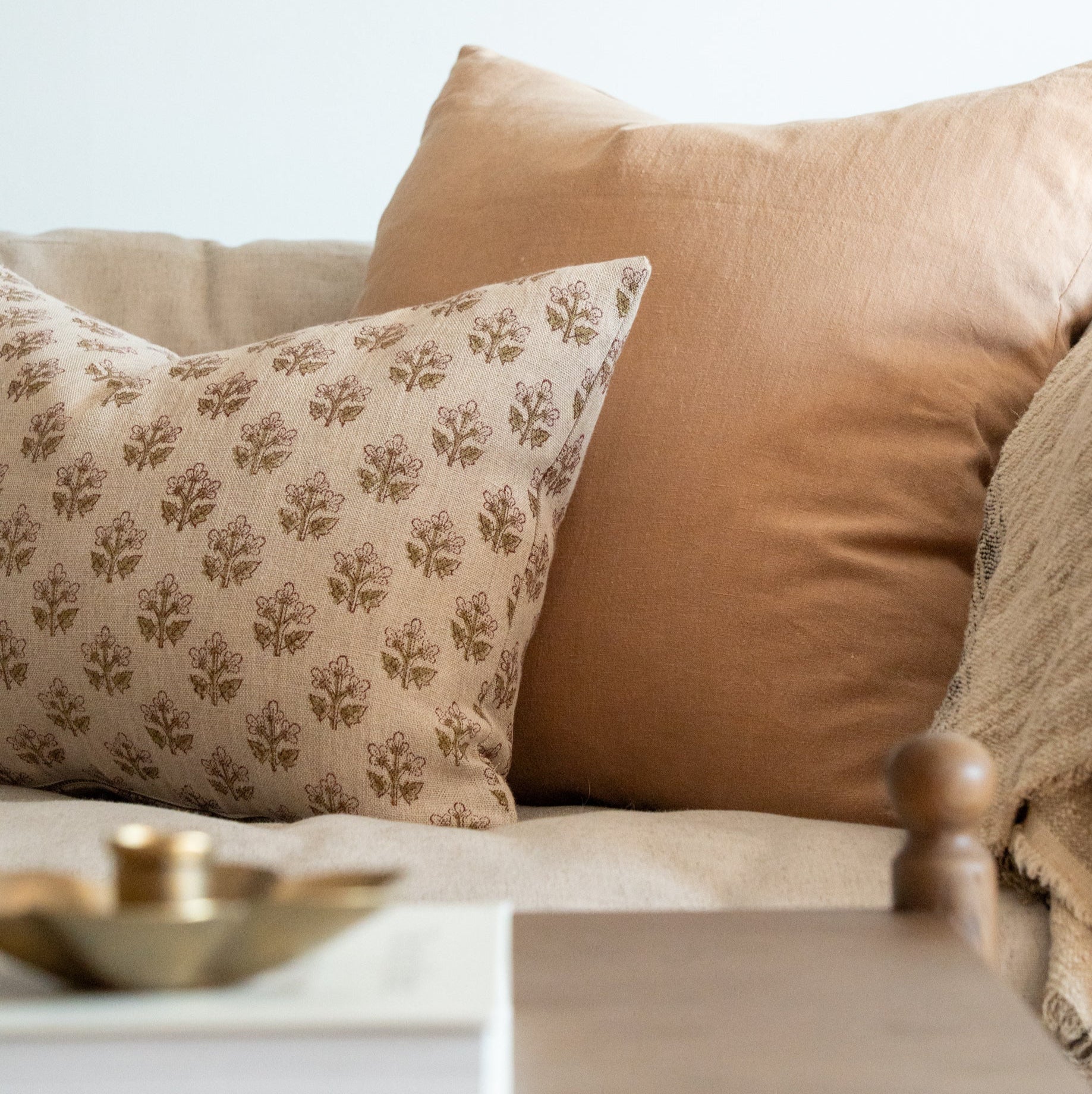 Sadie Block Print Pillow Cover 1 - PILLOWS - Block print - neutral ORNA HOUSE