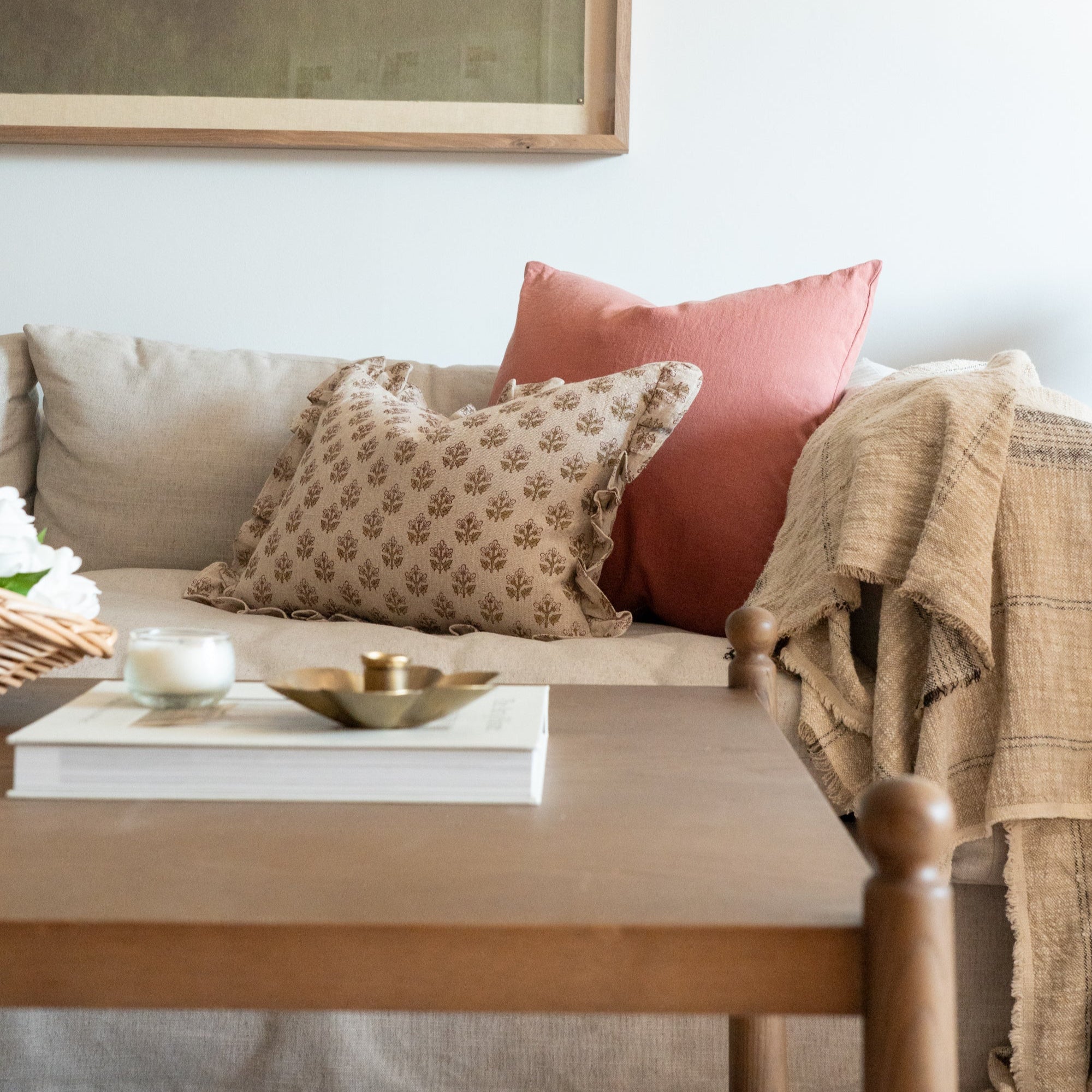 Rosewood Linen Pillow Cover 2 - PILLOWS - Linen - warm Rug & Weave Pillows