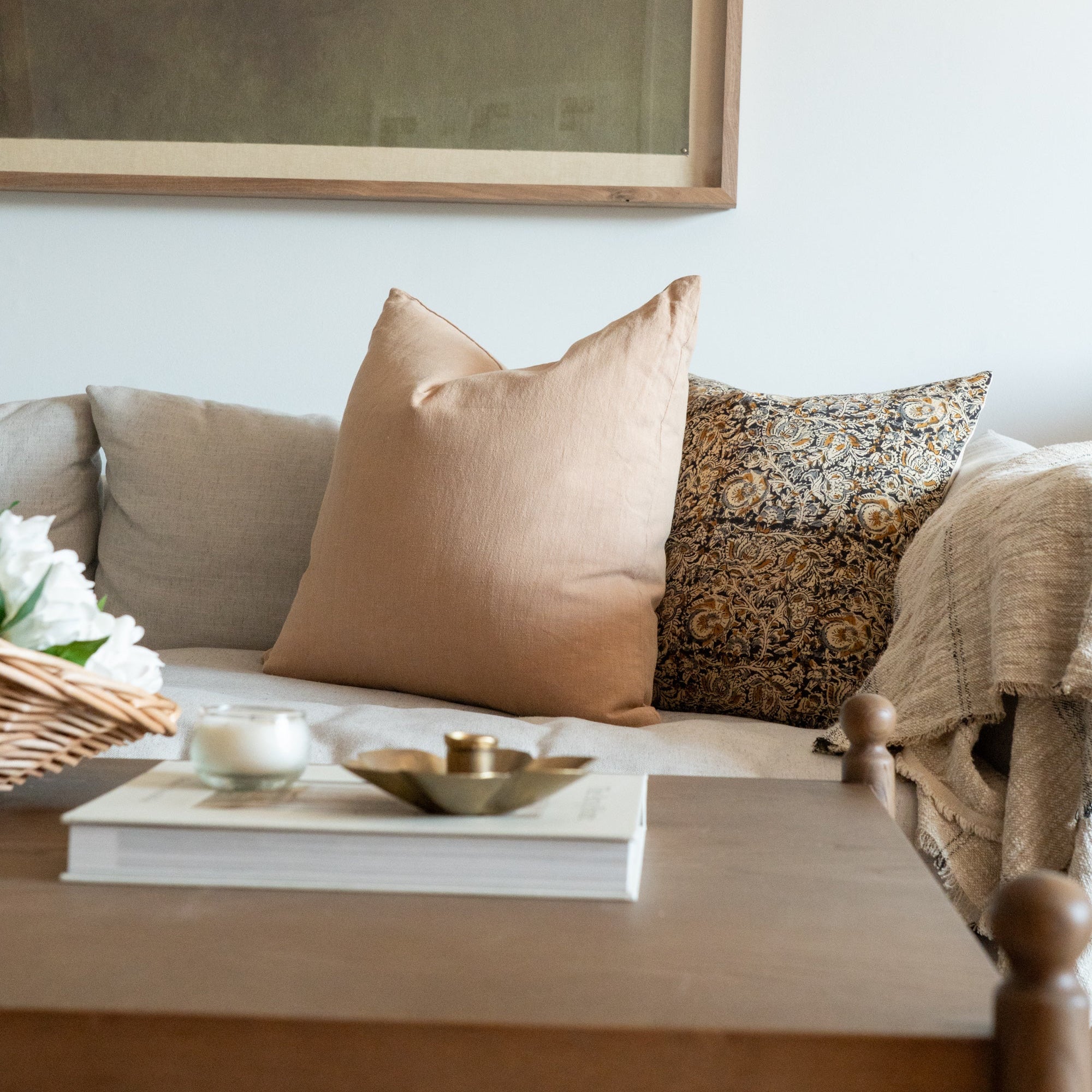 Latte Linen Pillow Cover 1 - PILLOWS - linen - neutral Rug & Weave Pillows