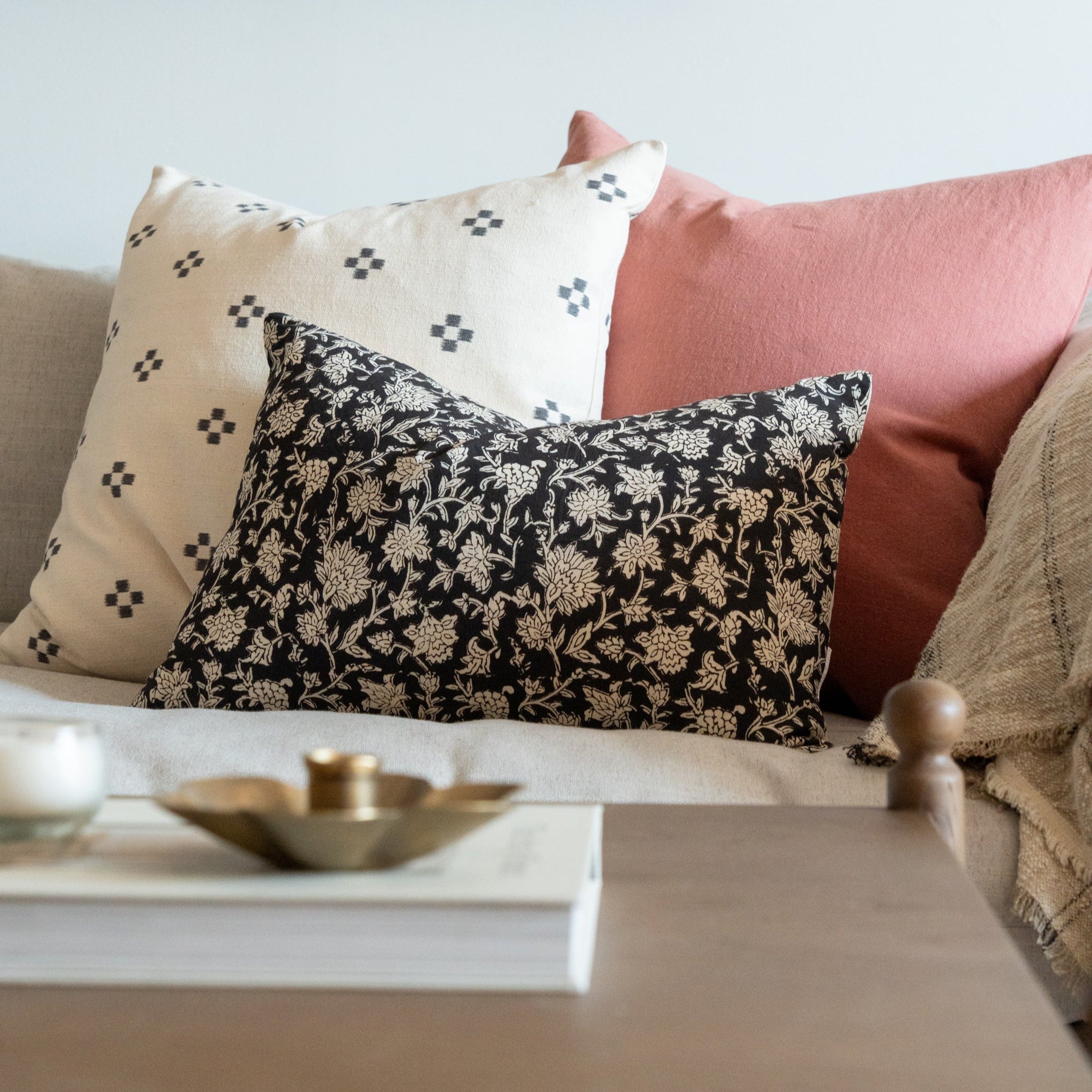 Rosewood Linen Pillow Cover 2 - PILLOWS - Linen - warm Rug & Weave Pillows