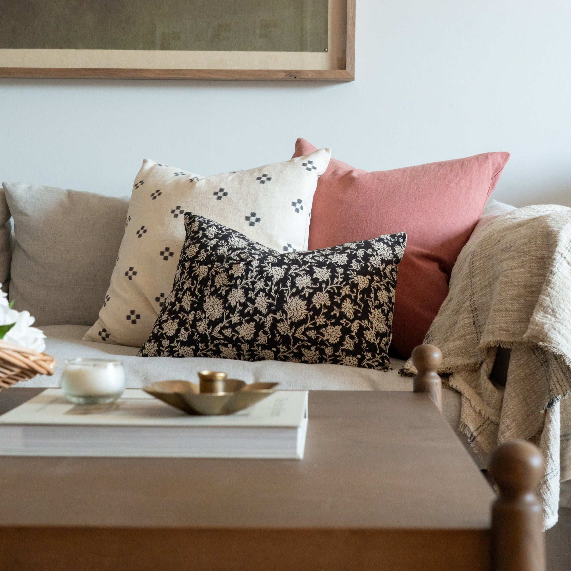 Rosewood Linen Pillow Cover 2 - PILLOWS - Linen - warm Rug & Weave Pillows
