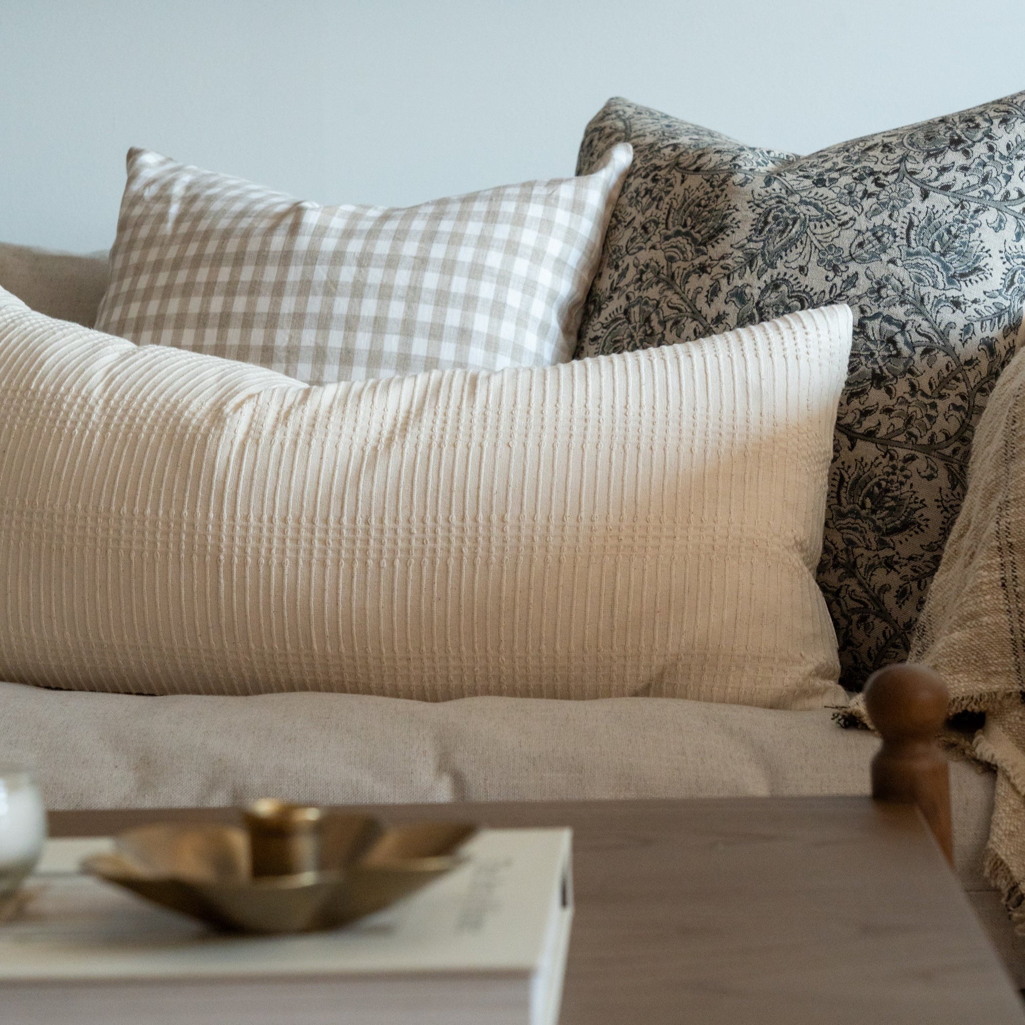 Liam Long Lumbar Pillow Cover 1 - PILLOWS - Thai - neutral Rug & Weave Pillows