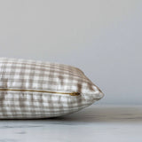 Gingham Long Lumbar Pillow Cover 1 - PILLOWS - Thai - neutral Rug & Weave Pillows