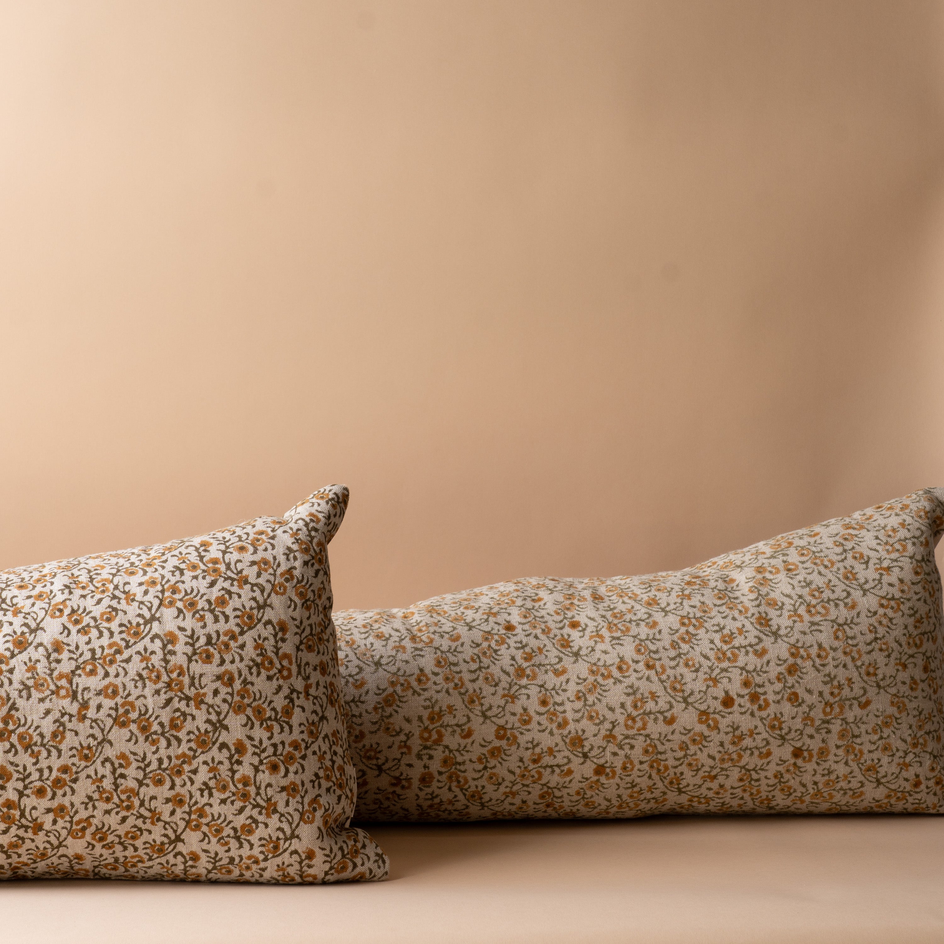 Tillie Long Lumbar Pillow Cover 1 - PILLOWS - block print - neutral Rug & Weave Pillows