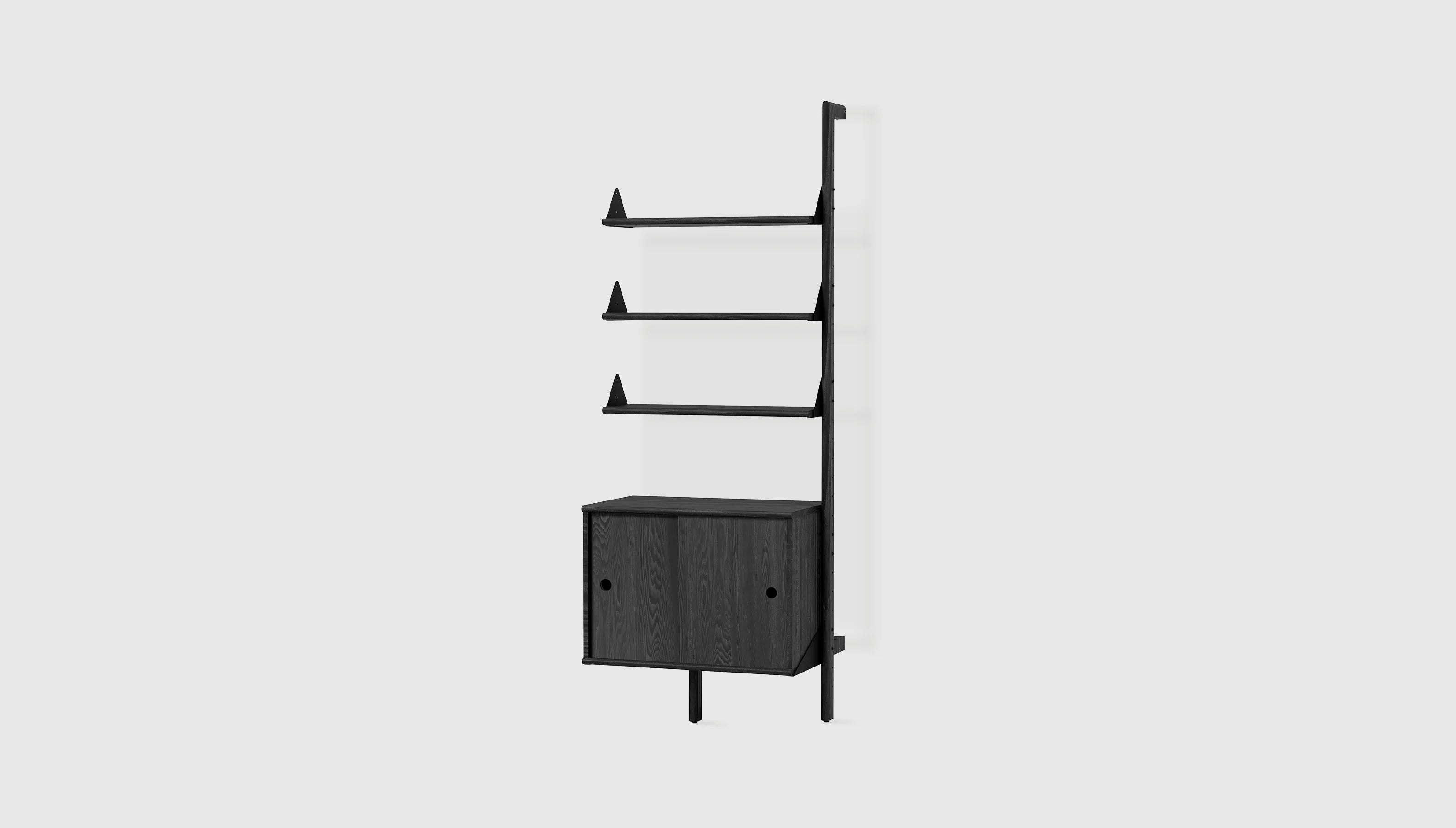 Gus* Branch Storage Unit Add-On FURNITURE - cabinets Gus Black Upright/Black Bracket/Black Wood