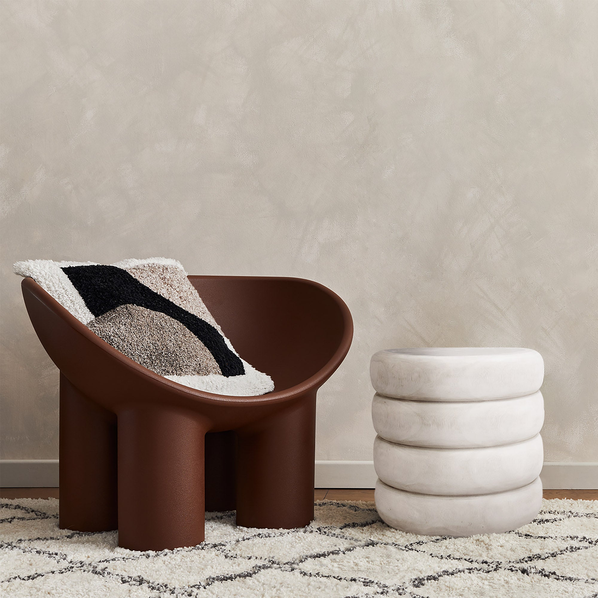 Tengal Wood Stool 6 - FURNITURE - ottoman Renwil