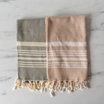 Striped Turkish Hand Towel with Tassel hand towel Pokoloko