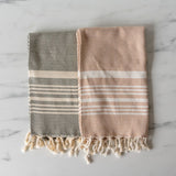 Striped Turkish Hand Towel with Tassel hand towel Pokoloko