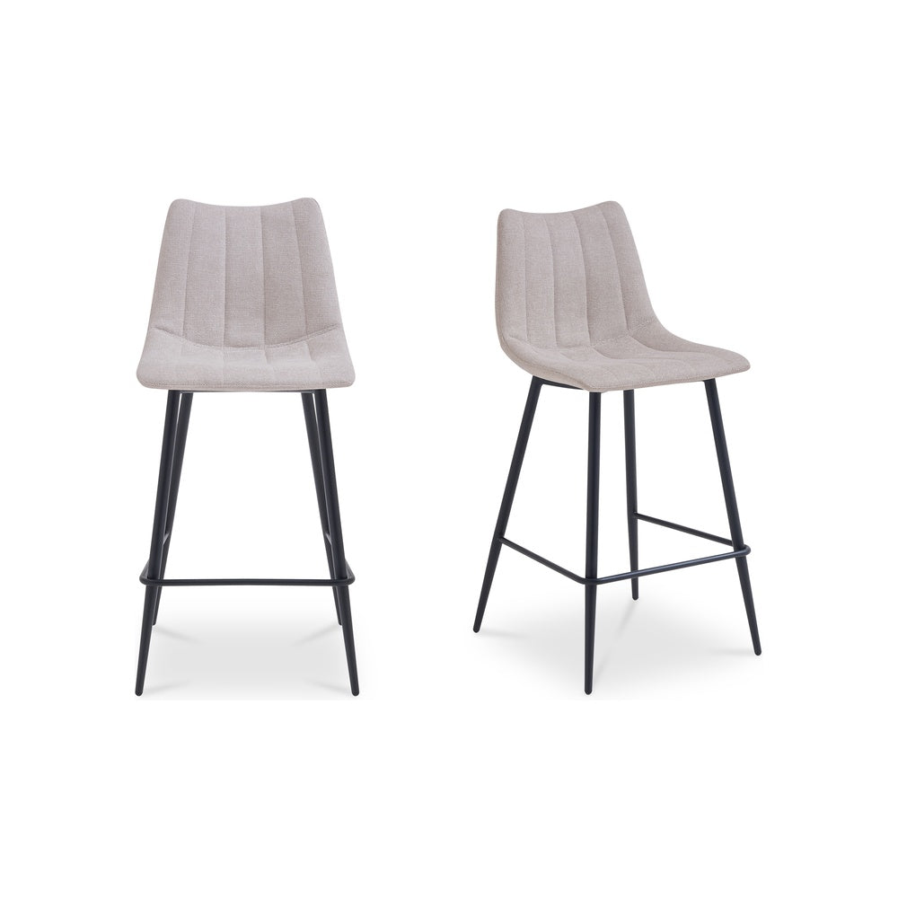 Izzy Bar Stool Set of Two Furniture - Bar Stools Moe's Furniture Beige
