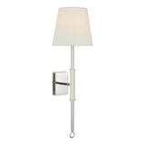 Griffin Tail Sconce LIGHTING - sconce Visual Comfort Polished Nickel and Parchment Leather