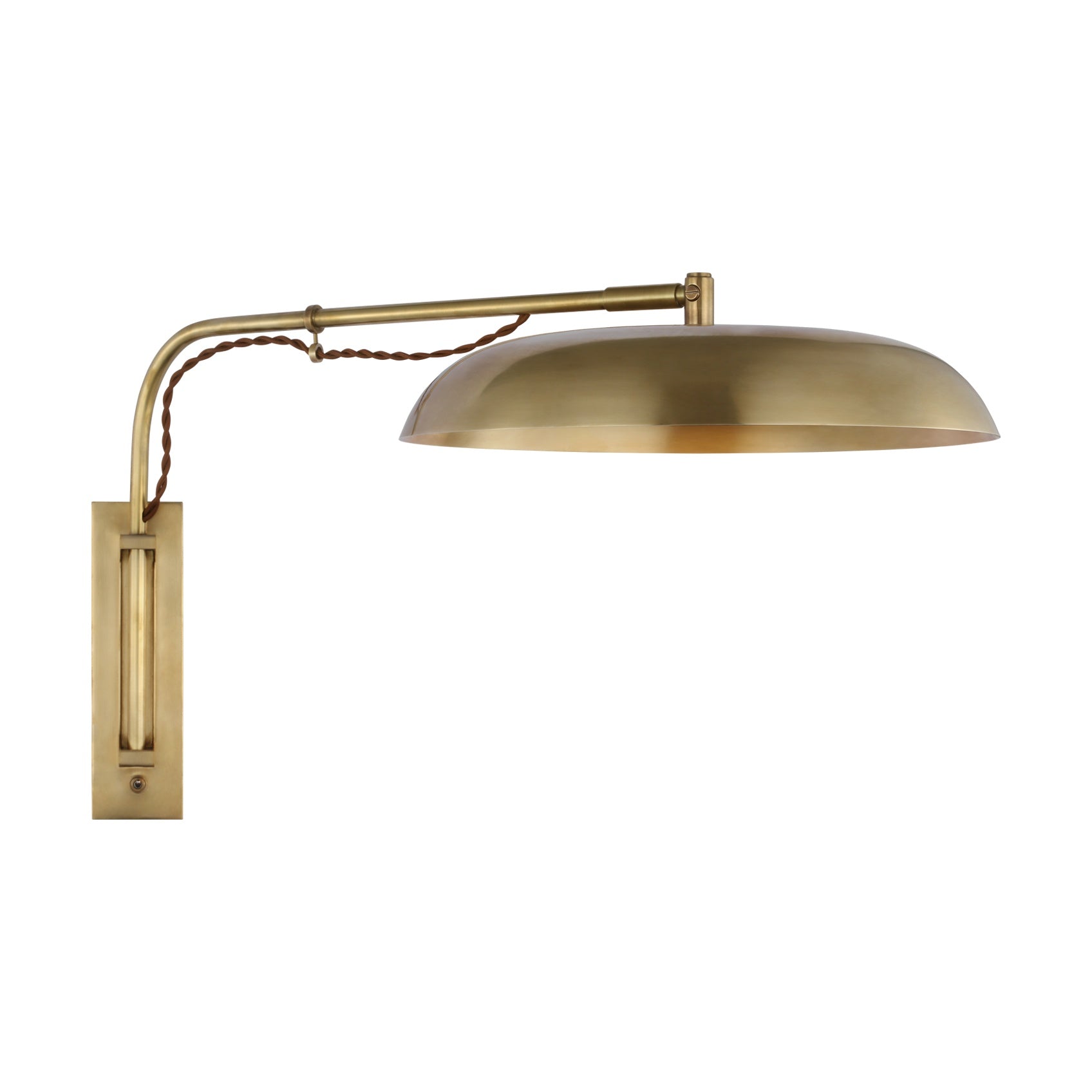 Cyrus Medium Articulating Wall Light Visual Comfort Hand-Rubbed Antique Brass