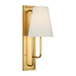 Rui Sconce LIGHTING - sconce Visual Comfort Hand-Rubbed Antique Brass 3" x 5" x 5.75" Linen