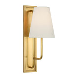 Rui Sconce LIGHTING - sconce Visual Comfort Hand-Rubbed Antique Brass 3" x 5" x 5.75" Linen