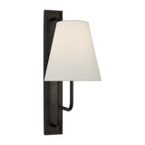 Rui Tall Sconce LIGHTING - sconce Visual Comfort Aged Iron 4.5" x 8" x 8.5" Linen