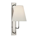 Rui Tall Sconce LIGHTING - sconce Visual Comfort Polished Nickel 4.5" x 8" x 8.5" Linen