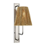 Rui Tall Sconce LIGHTING - sconce Visual Comfort Polished Nickel 4.5" x 8" x 8.5" Natural Abaca
